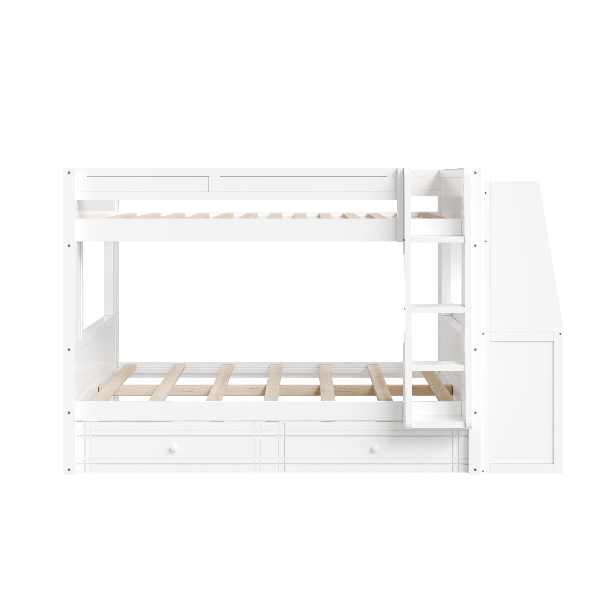 Multifunctional Bunk Bed With Desk, Bookshelves