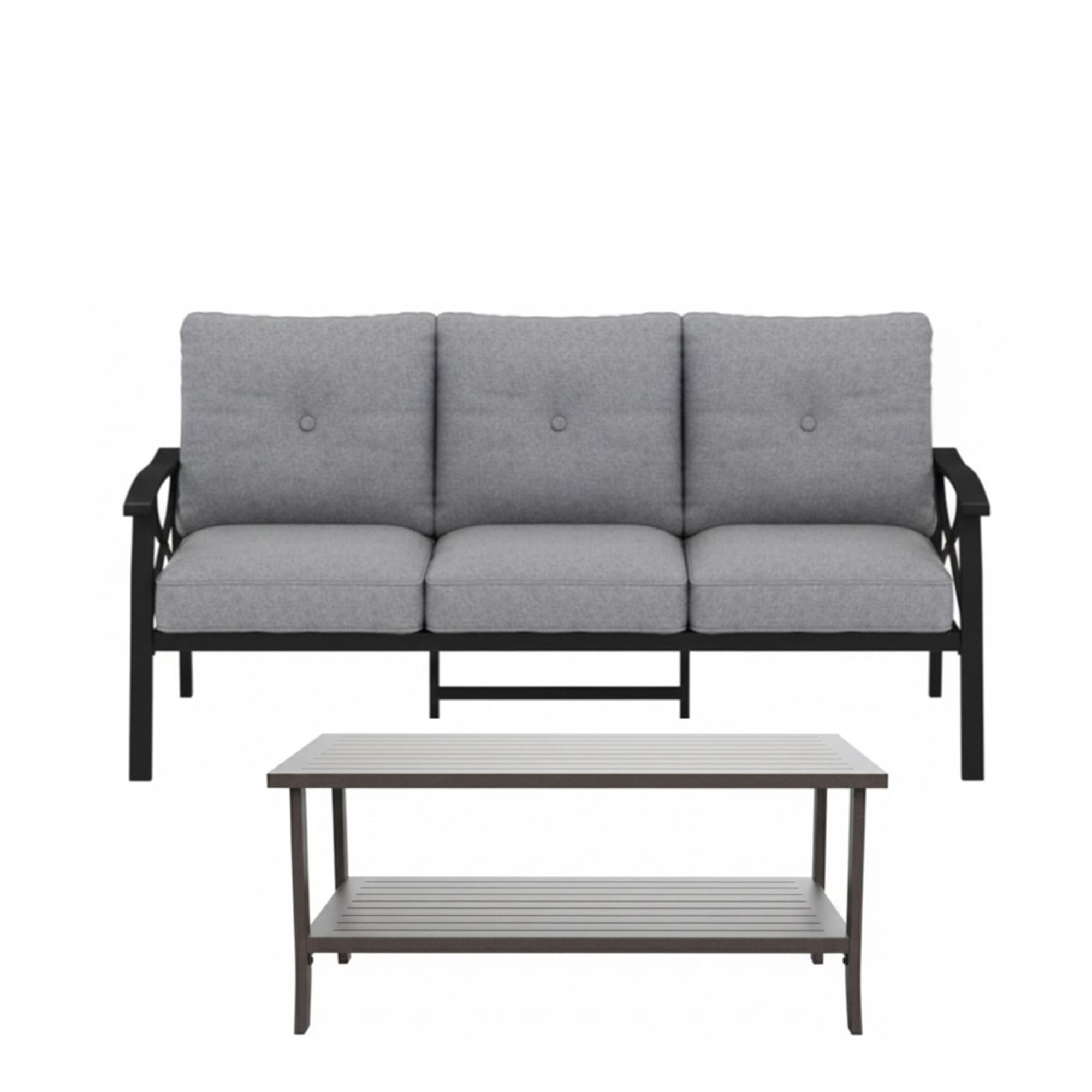 Patio Furniture Set With Coffee Table And Cushions For Backyard