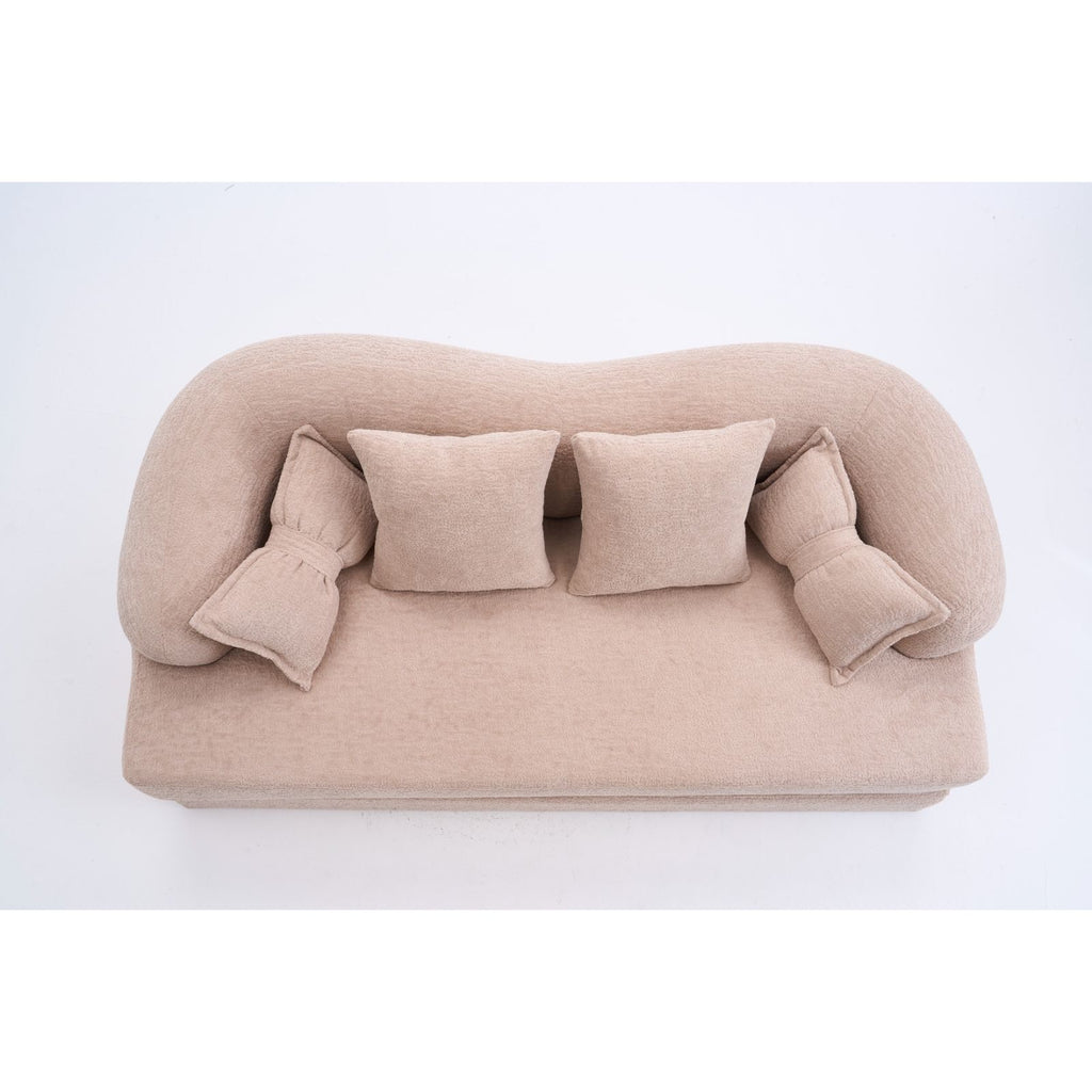 Foldable Sofa Bed, Boneless Couch Convertible Sleeper With 4 Pillows