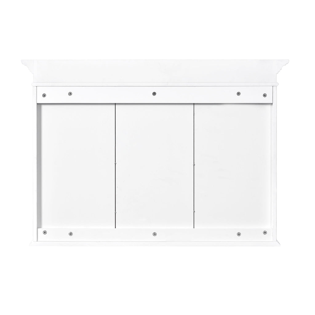 Medicine Cabinet With Mirror Door And Adjustable Shelves, Wall-Mounted Bathroom Storage Cabinet - White