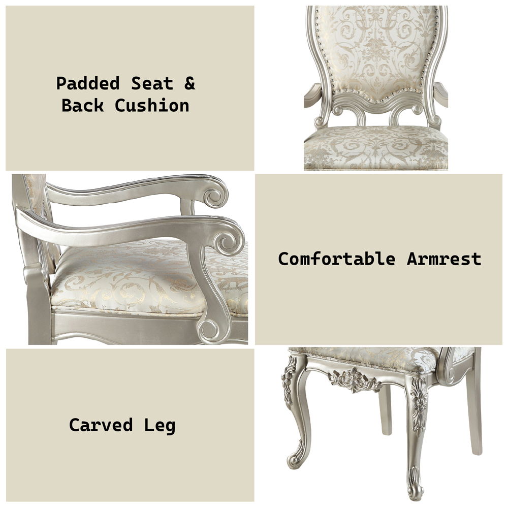 Bently - Arm Chair (Set of 2) - Fabric & Champagne