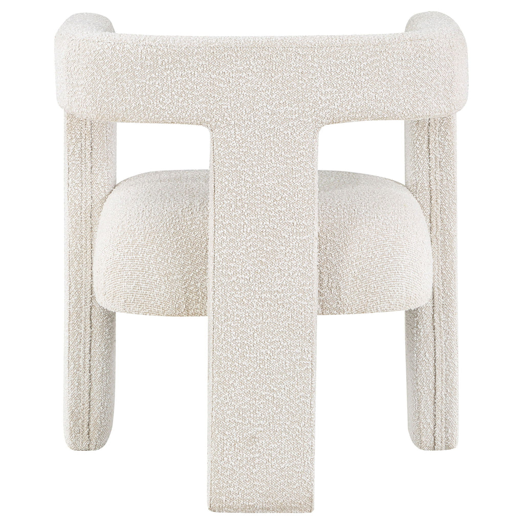 Verda - Upholstered Accent Side Chair In Soft With Rounded Open Back And 3 Leg Base - White