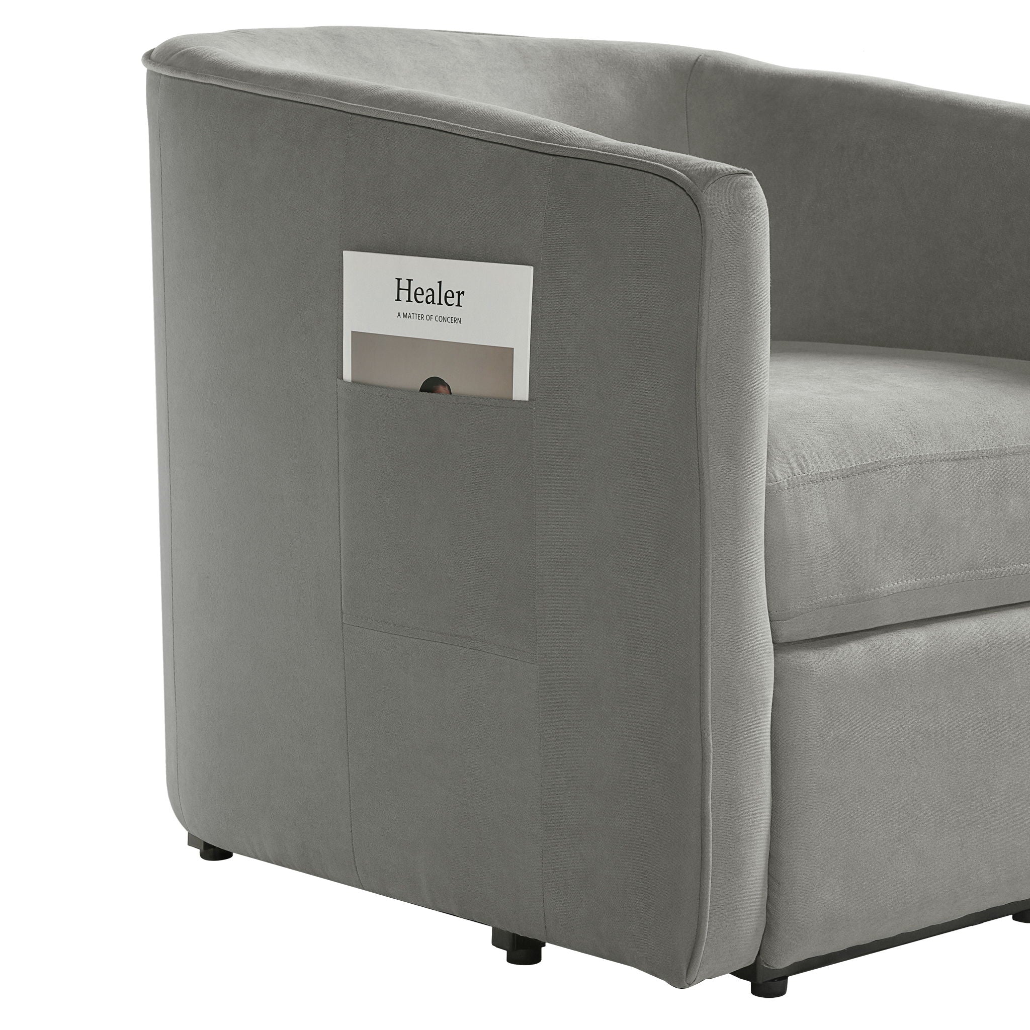 Power Lift Recliner Barrel Shape Reclining Chair With Footrest And Side Pocket