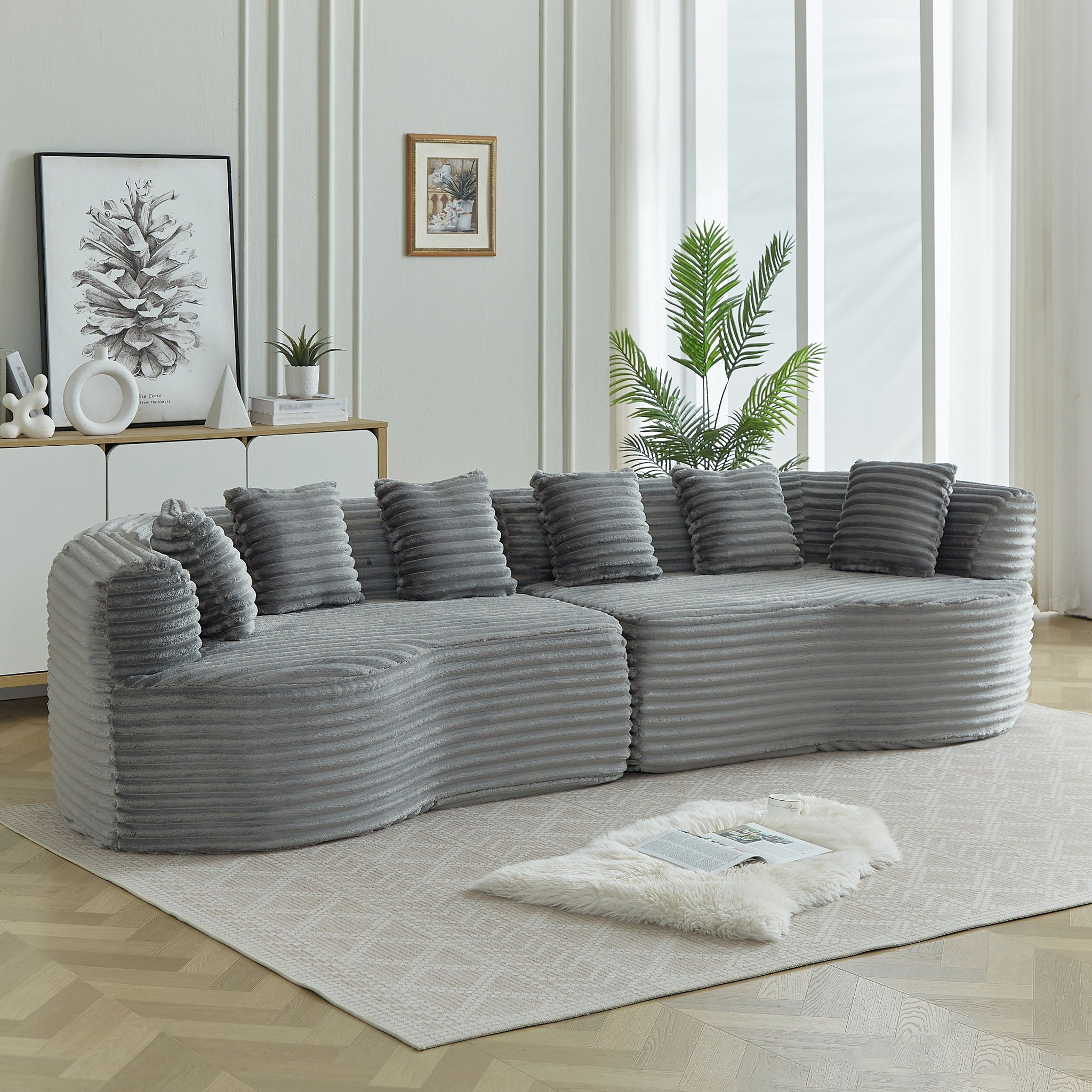 Sectional Sofa, Oversized 4 Seater With Deep Seat Design