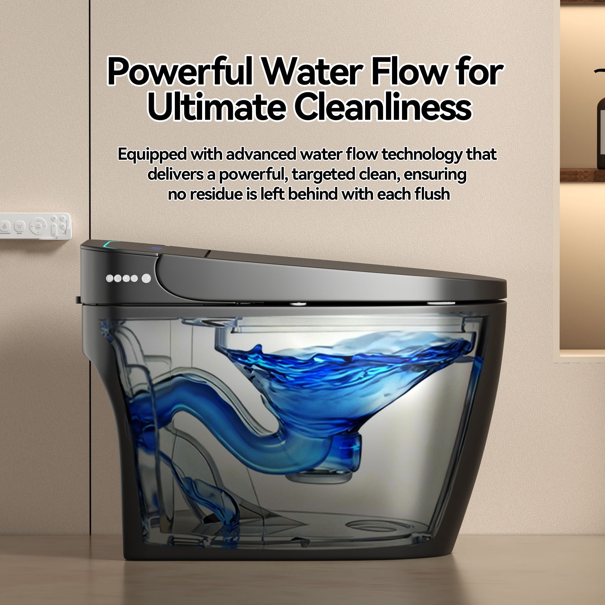 Smart Bidet Toilet With Auto Open / Close Seat