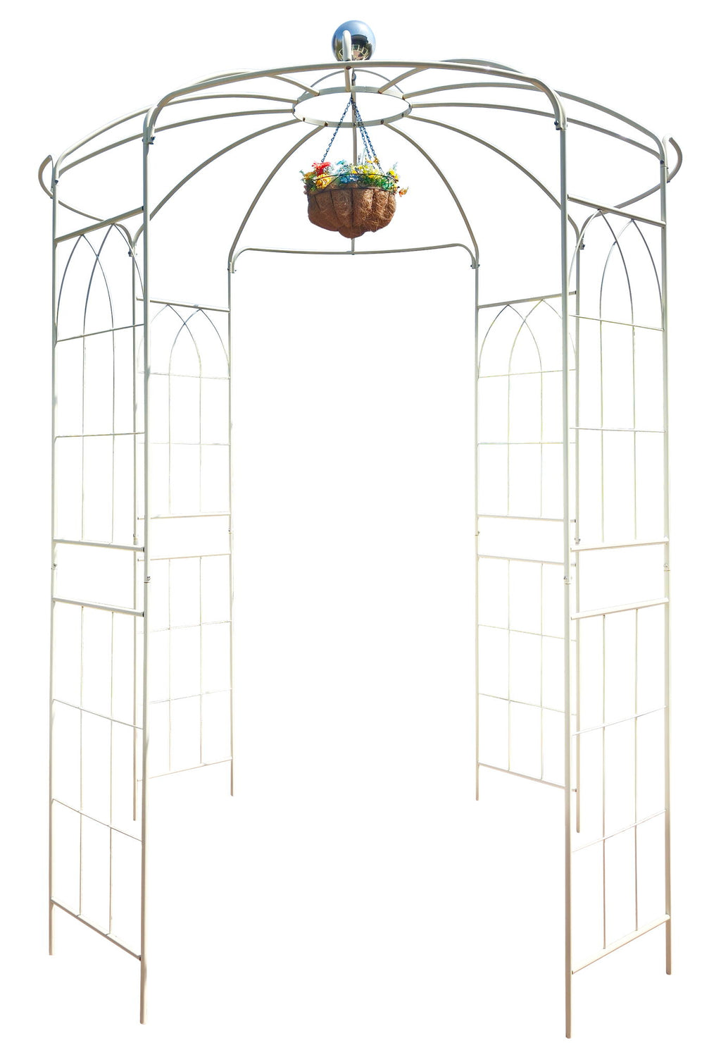 Metal Garden Arch Iron Garden Arbors Gazebo Dia High Birdcage Shape Pergola Pavilion For Wedding Ceremony