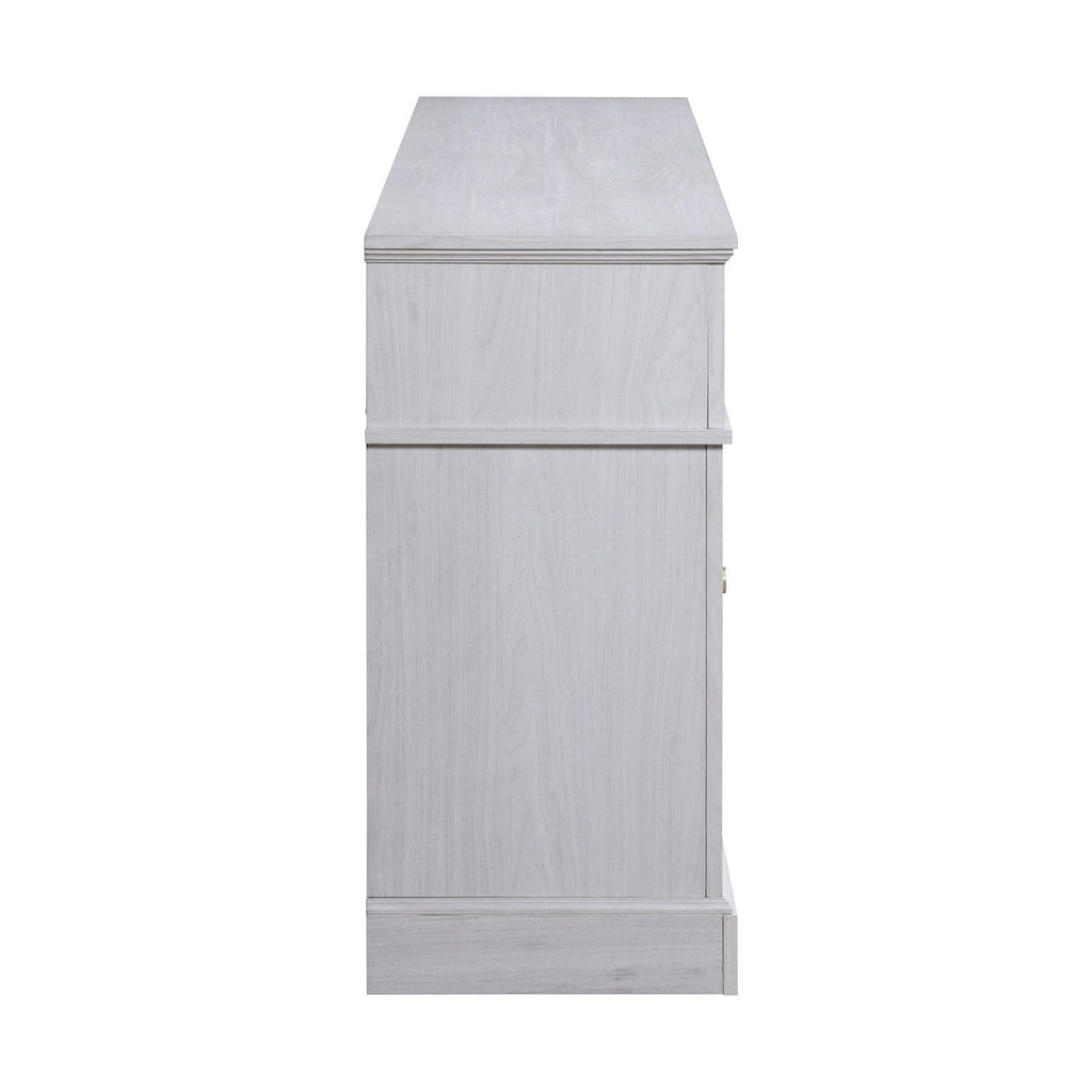 Terra - TV Stand Console With Fireplace - White Walnut