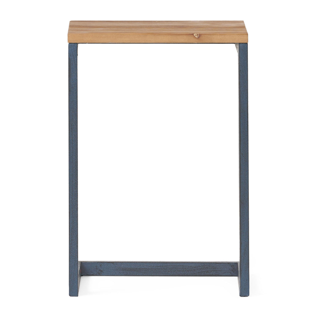 Kacha - Modern Industrial Firwood Nesting Tables (Set of 3) With Iron Frame - Antique Brown / Black
