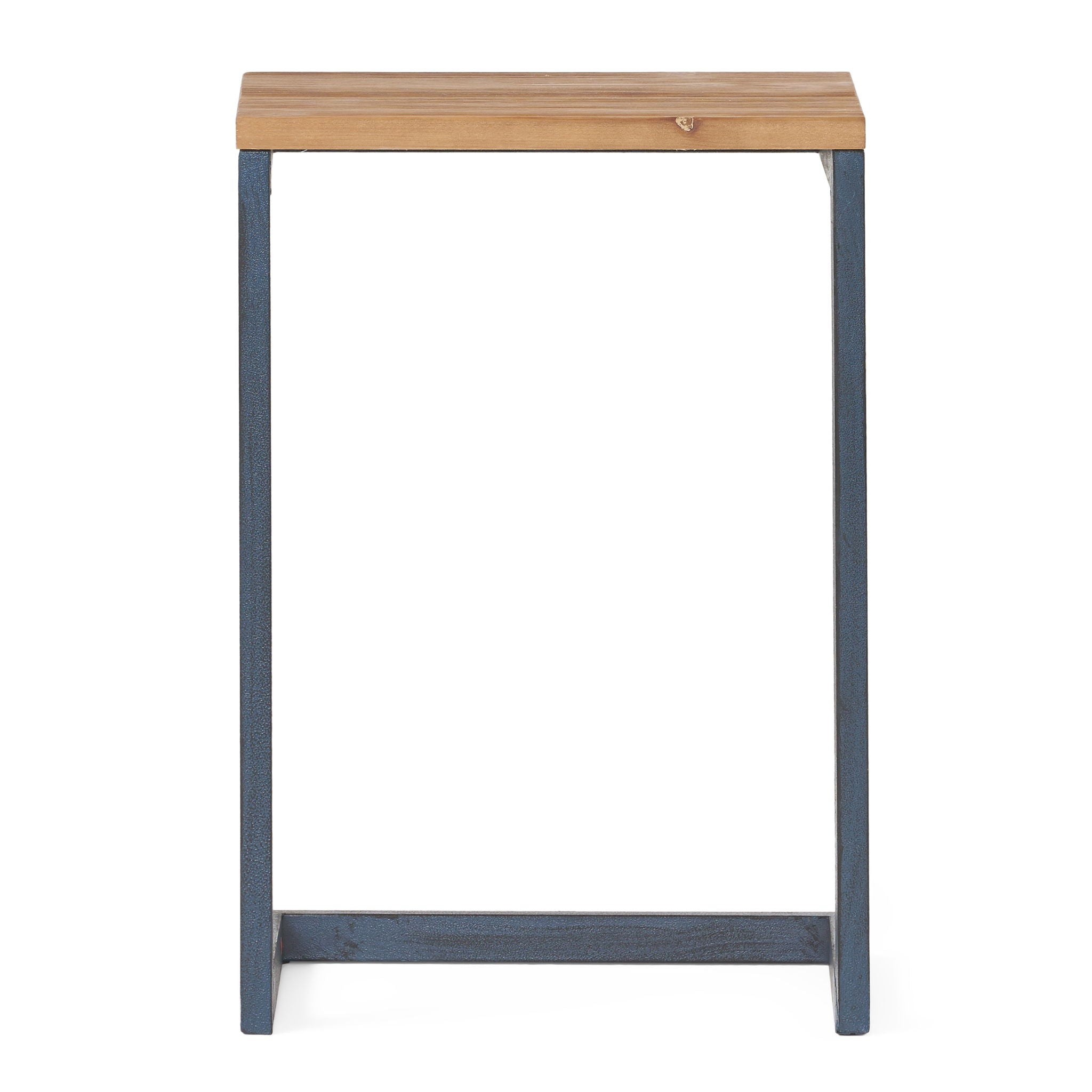 Kacha - Modern Industrial Firwood Nesting Tables (Set of 3) With Iron Frame - Antique Brown / Black
