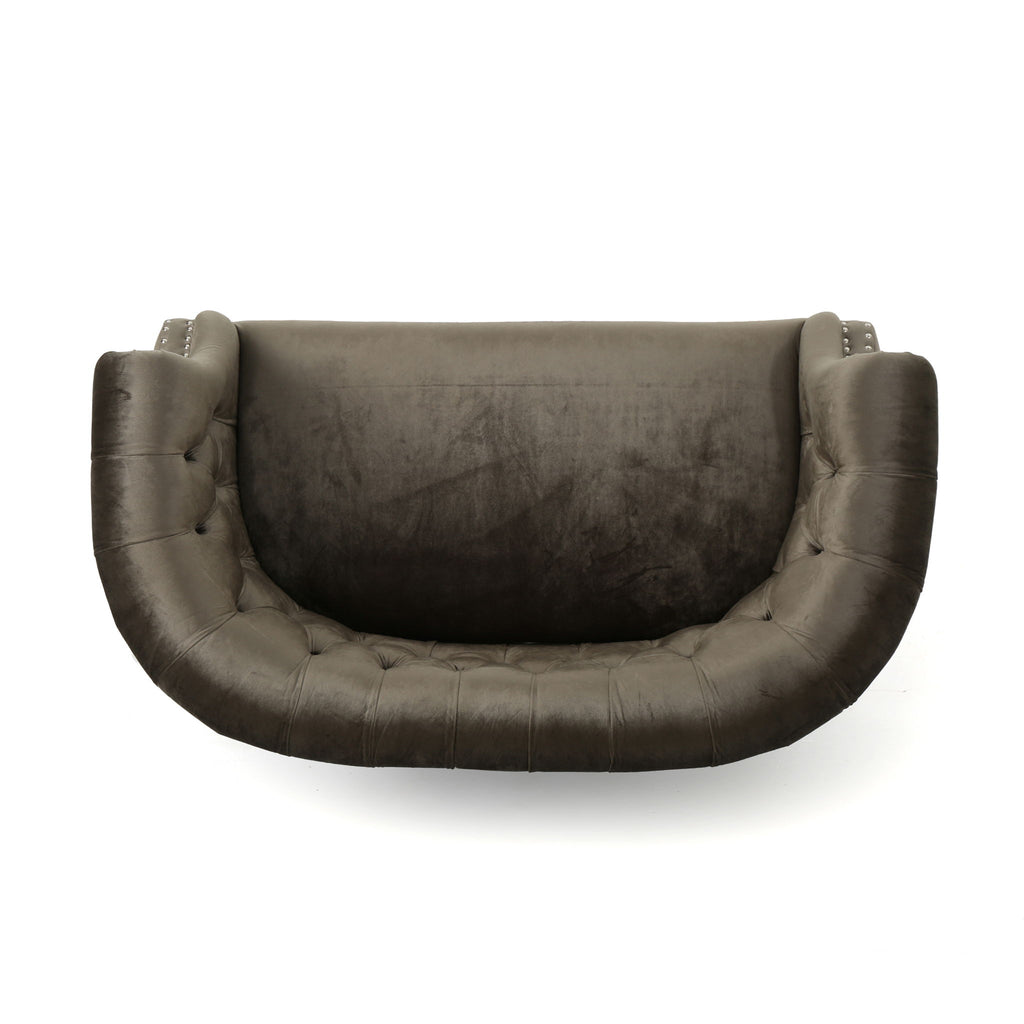 Antique Chesterfield Style Loveseat With Button Tufting