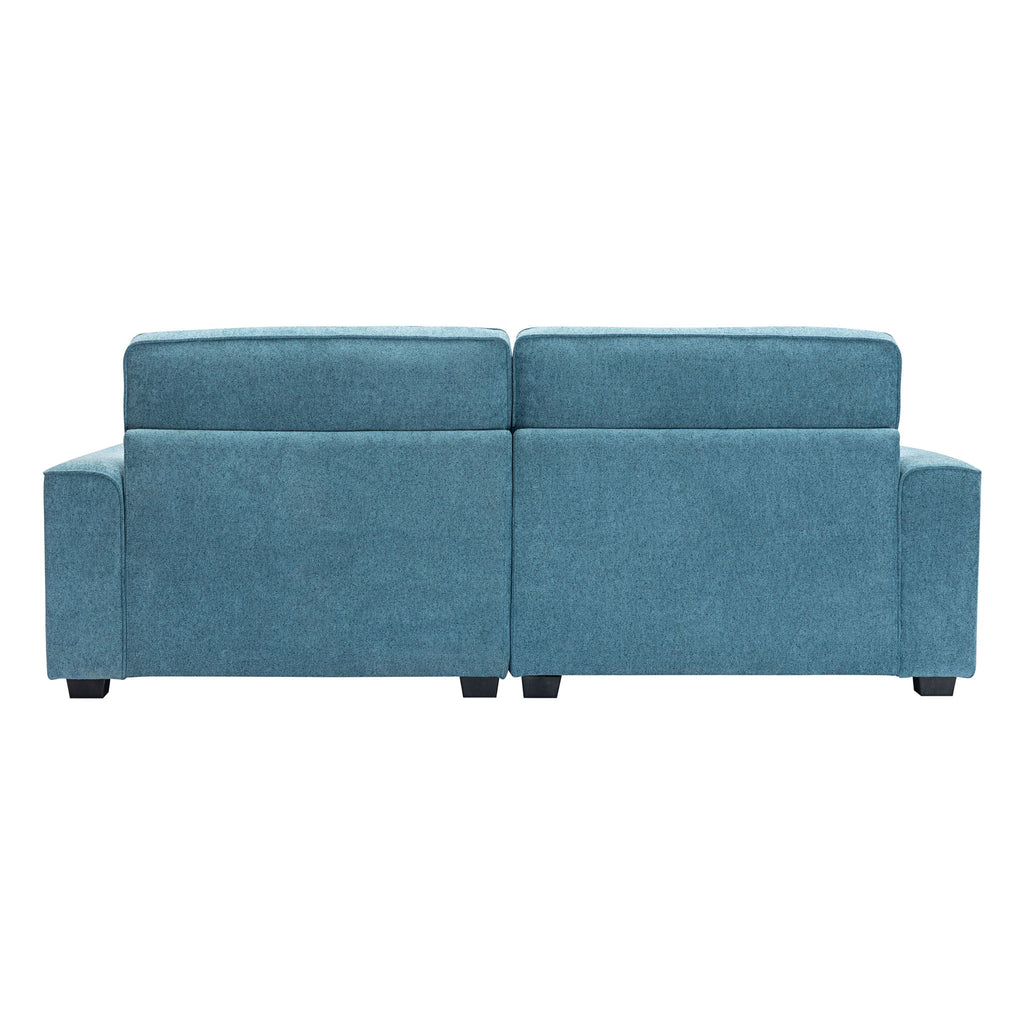 Modern Fabric Sofa With Cushions, Sleek Arm Design