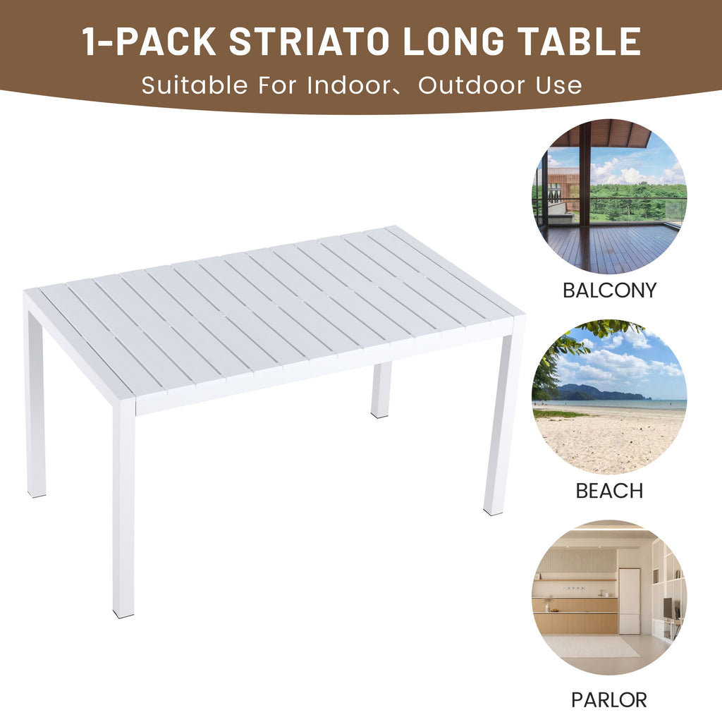 4 Modern Stackable Armchair Matched With Long Table