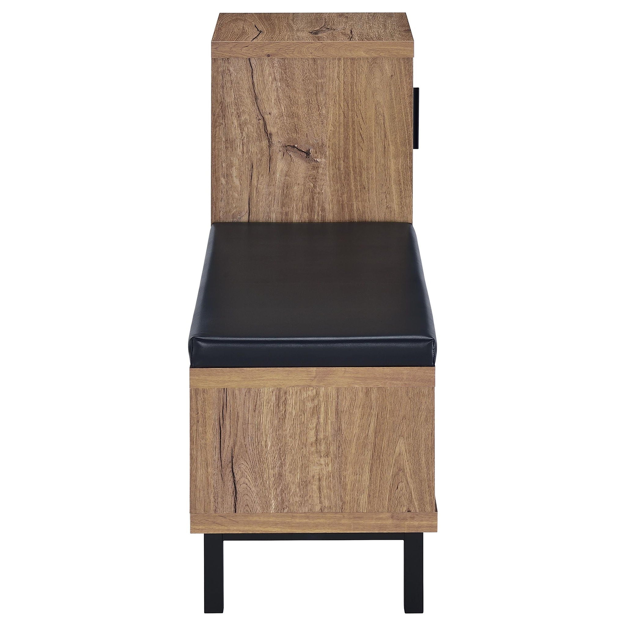 Stagg - 1 Door Entryway Shoe Storage Bench With Cushion, 4 Tier Hidden Storage - Natural