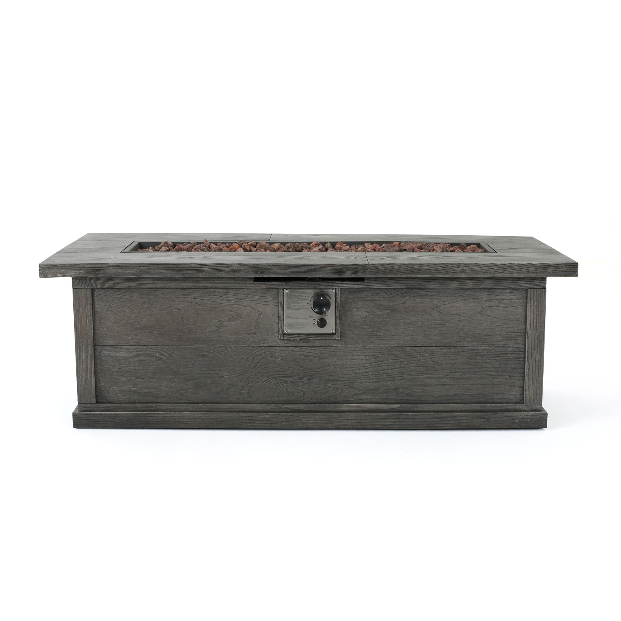 Transitional Rectangular Outdoor Propane Fire Pit With 50, 000 Btu