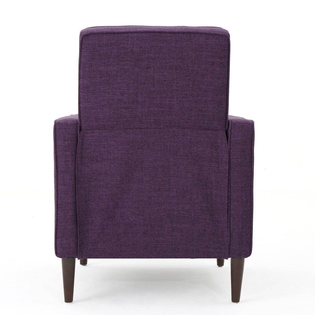 Mid-Century Modern Recliner With Button Tufted Waffle Stitch