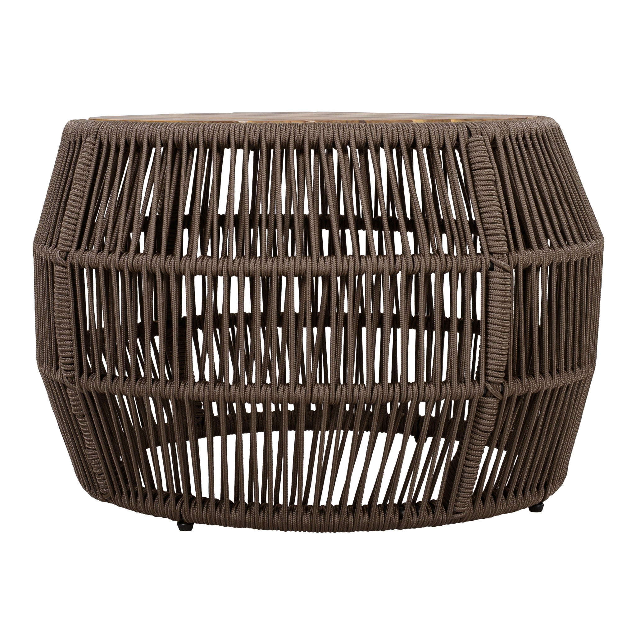 Round Side Table With Rope Frame