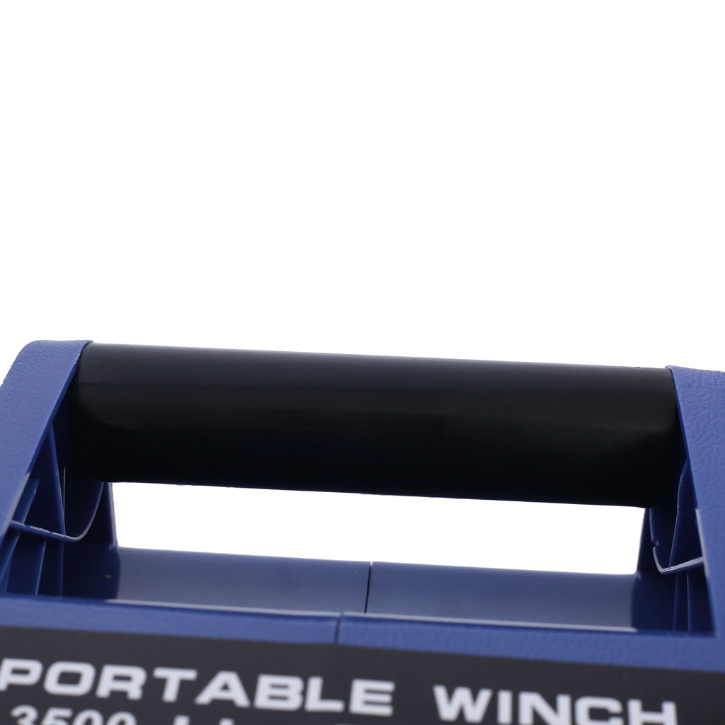 Reversible Electric 12V Trailer Winch For Boats Up To 6000 Lbs With Galvanized Wire Rope And Casing - Blue