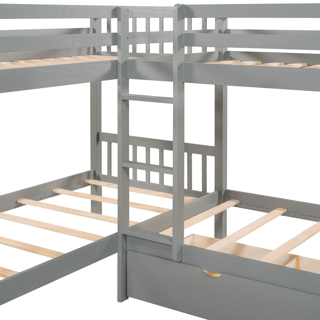 L Shaped Bunk Bed With Drawers