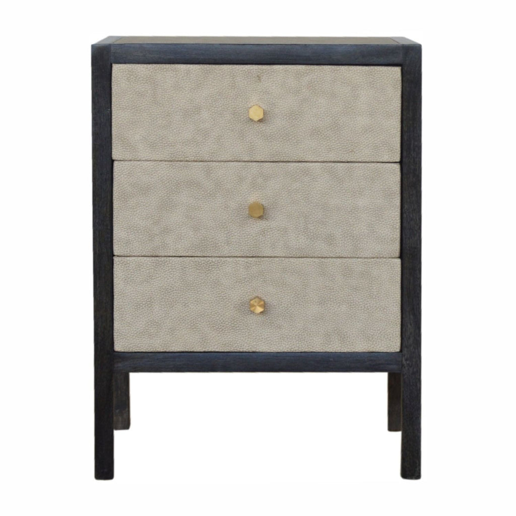 Nightstand, 3 Drawer - Black