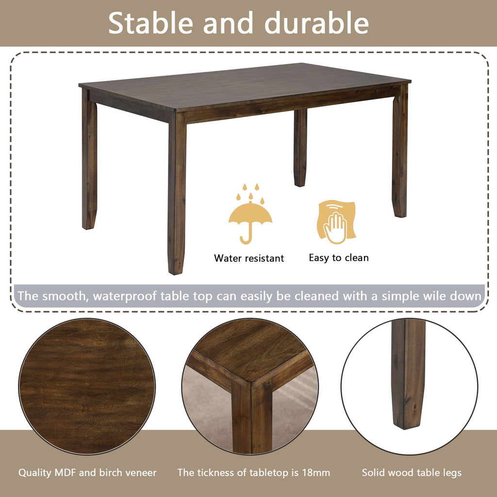 Kitchen Dining Set, Rectangular Dining Table With Upholstered Chairs