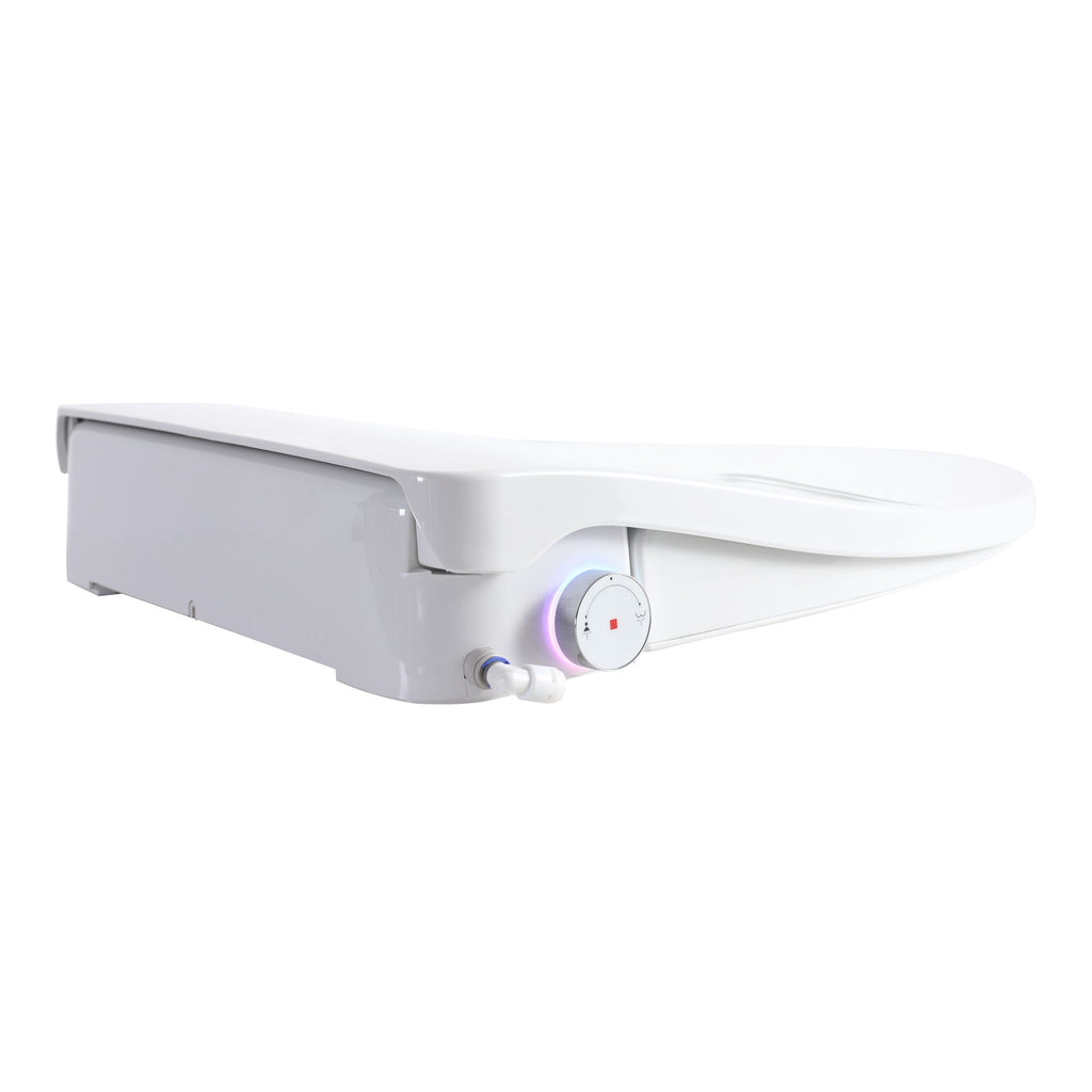 Smart Bidet Toilet Seat & Side Knob Adjustable Heated Seat With Water Temperature And Pressure Adjustment Portable Bidet - White