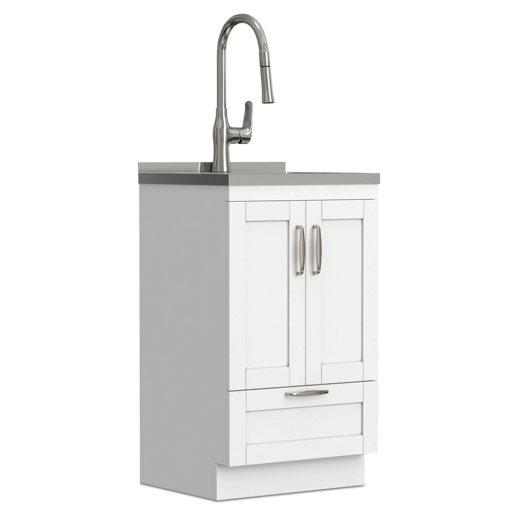 Reed - Deluxe Laundry Cabinet With Pull-Out Faucet And Stainless Steel Sink