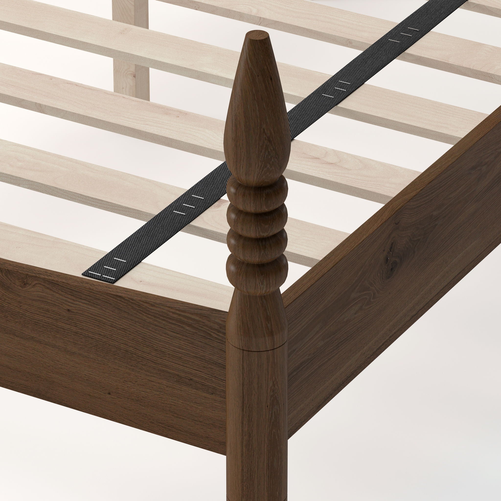 Retro 4 Poster Platform Bed Frame With Curved Tall Headboard