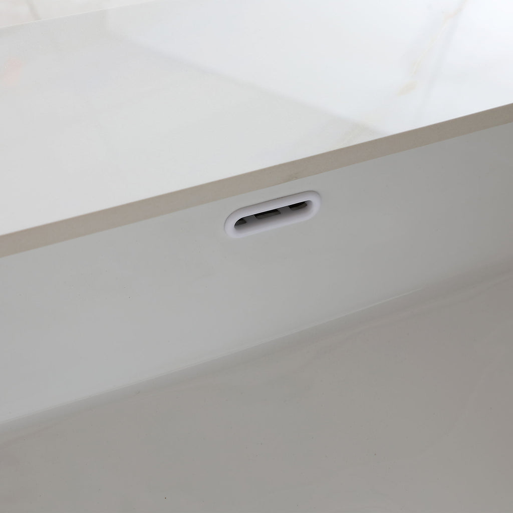 Elegant Vanity Top With Undermount Sink And Backsplash, Sintered Stone
