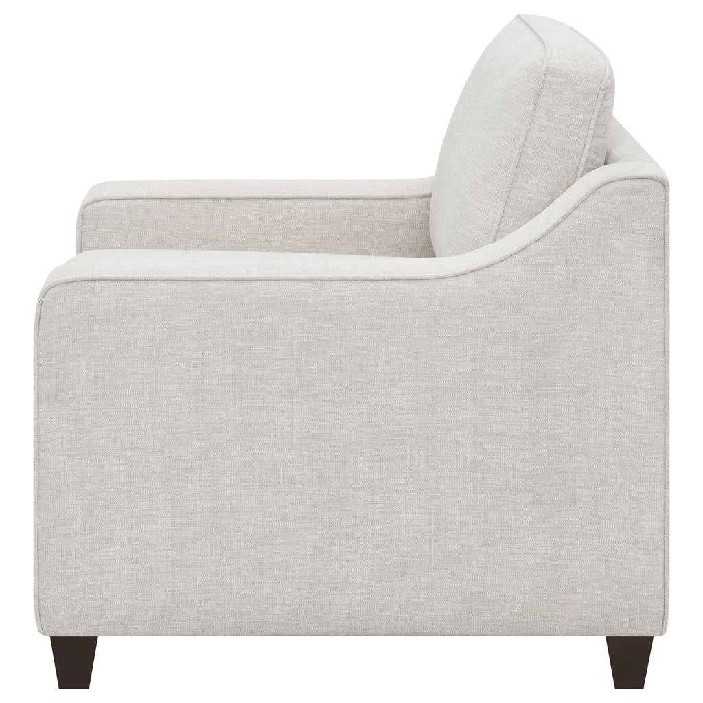 Mahaffey - Upholstered Sloped Track Arm Chair - Beige