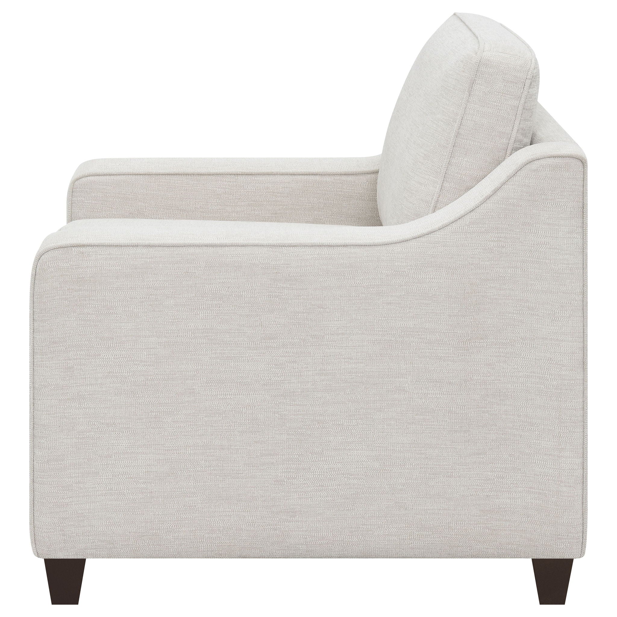 Mahaffey - Upholstered Sloped Track Arm Chair - Beige