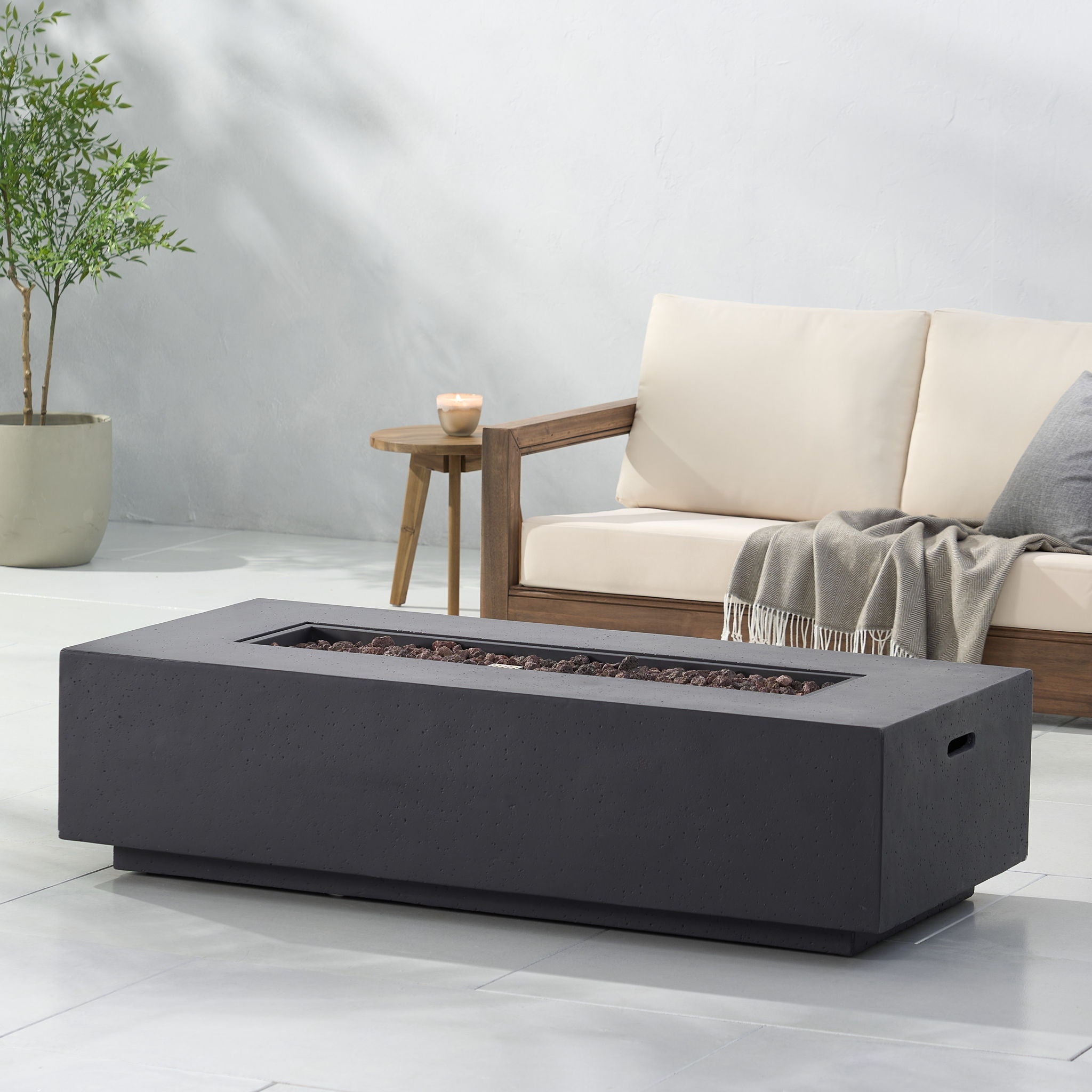 Modern Rectangle Fire Table 50, 000 Btu