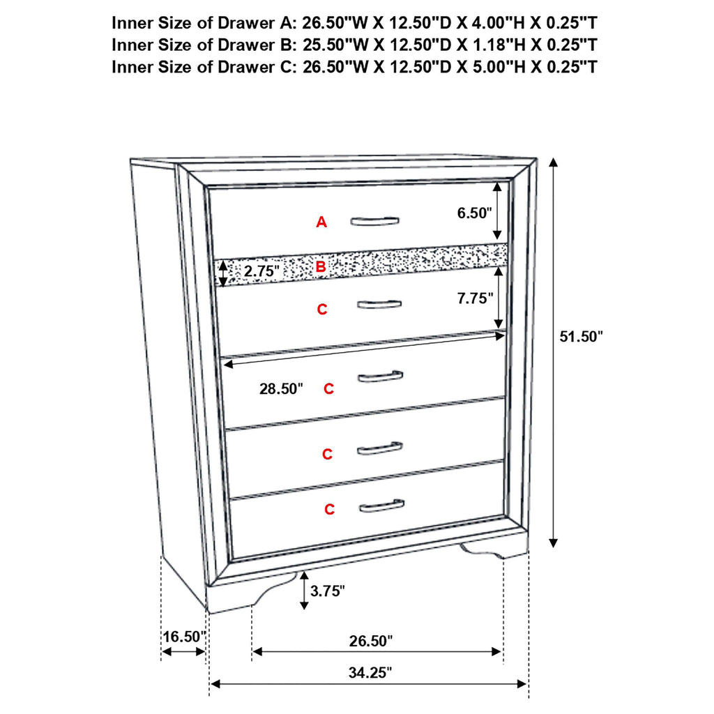 Annie - 6 Drawer Bedroom Chest