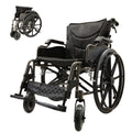 Lightweight Foldable Nursing Wheelchair For Adults Double X Force Support, 300Lbs Capacity, Breathable Cushion & Anti Backflip Design With Tires, Adjustable Seat Belt, Quick Release Wheels - Gray