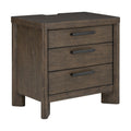 3 Drawer Nightstand With USB - Dark Oak