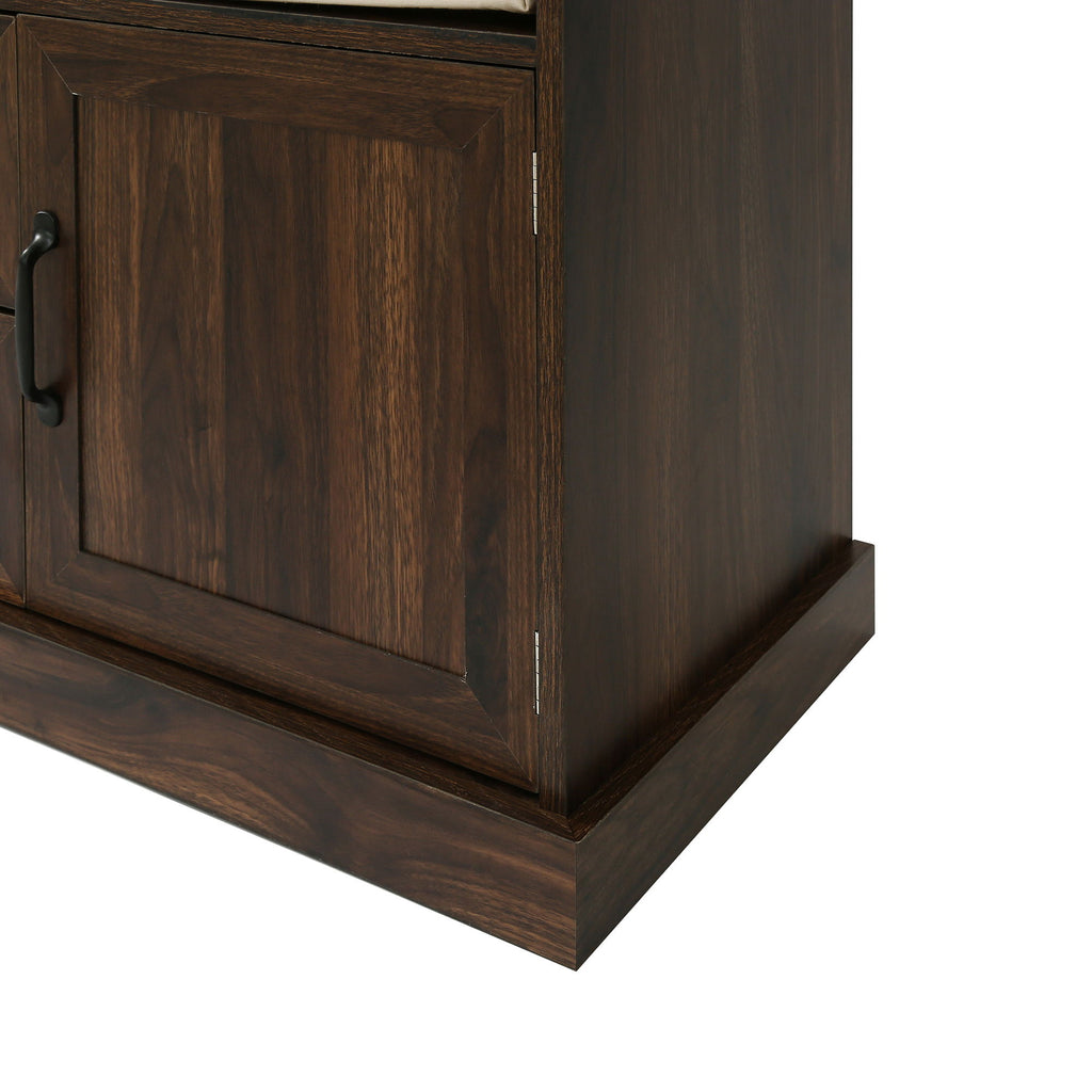 Hall Tree With 3 Hooks, Coat Hanger, Entryway Bench, Storage Bench, 3 In 1 Design