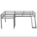 L Shaped Loft Bed With Ladder And Slide
