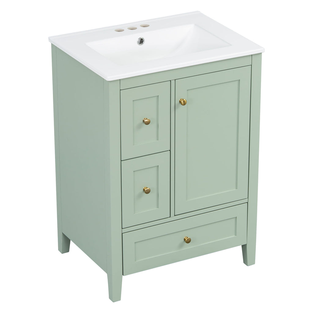 Modern Bathroom Vanity With Storage, Adjustable Shelf