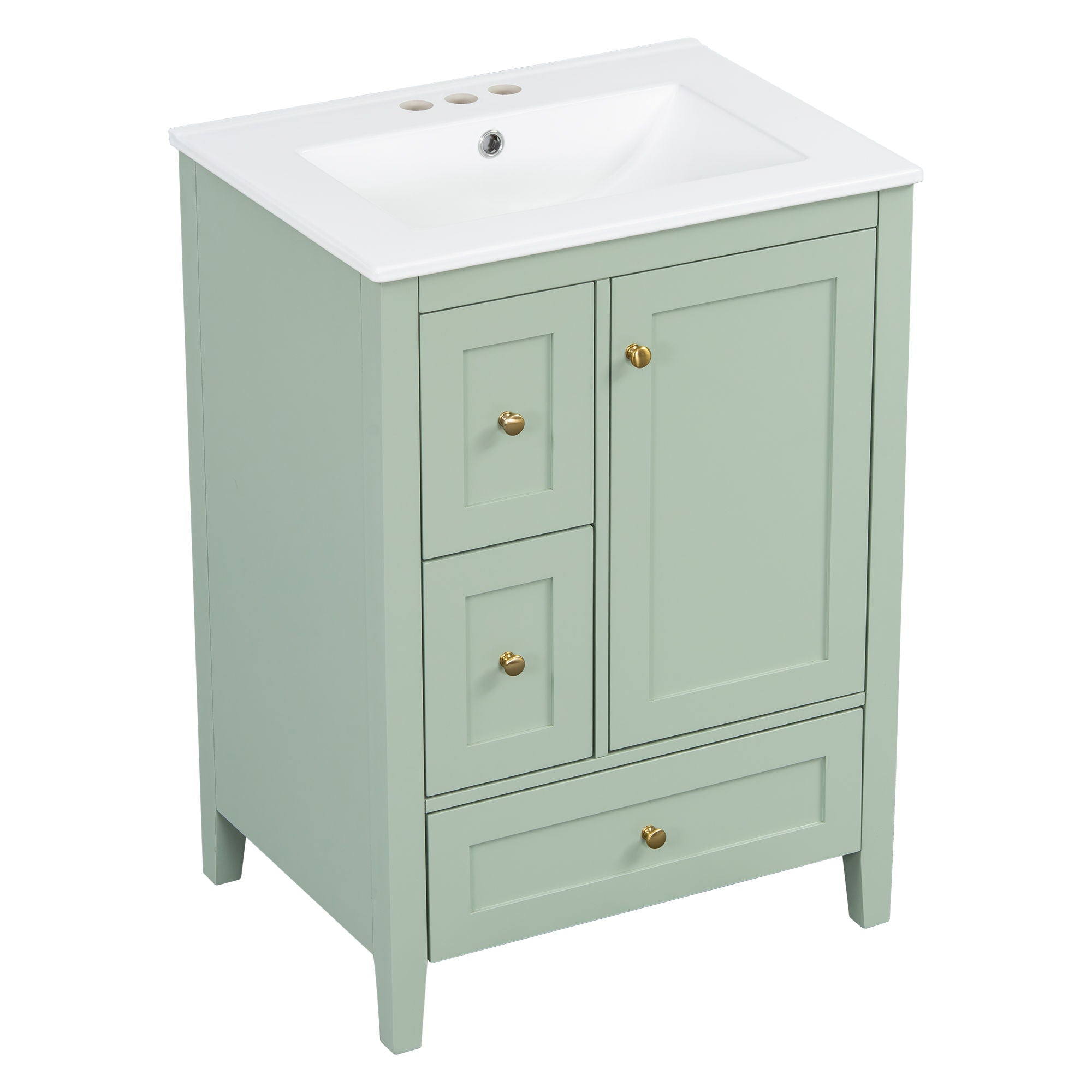 Modern Bathroom Vanity With Storage, Adjustable Shelf
