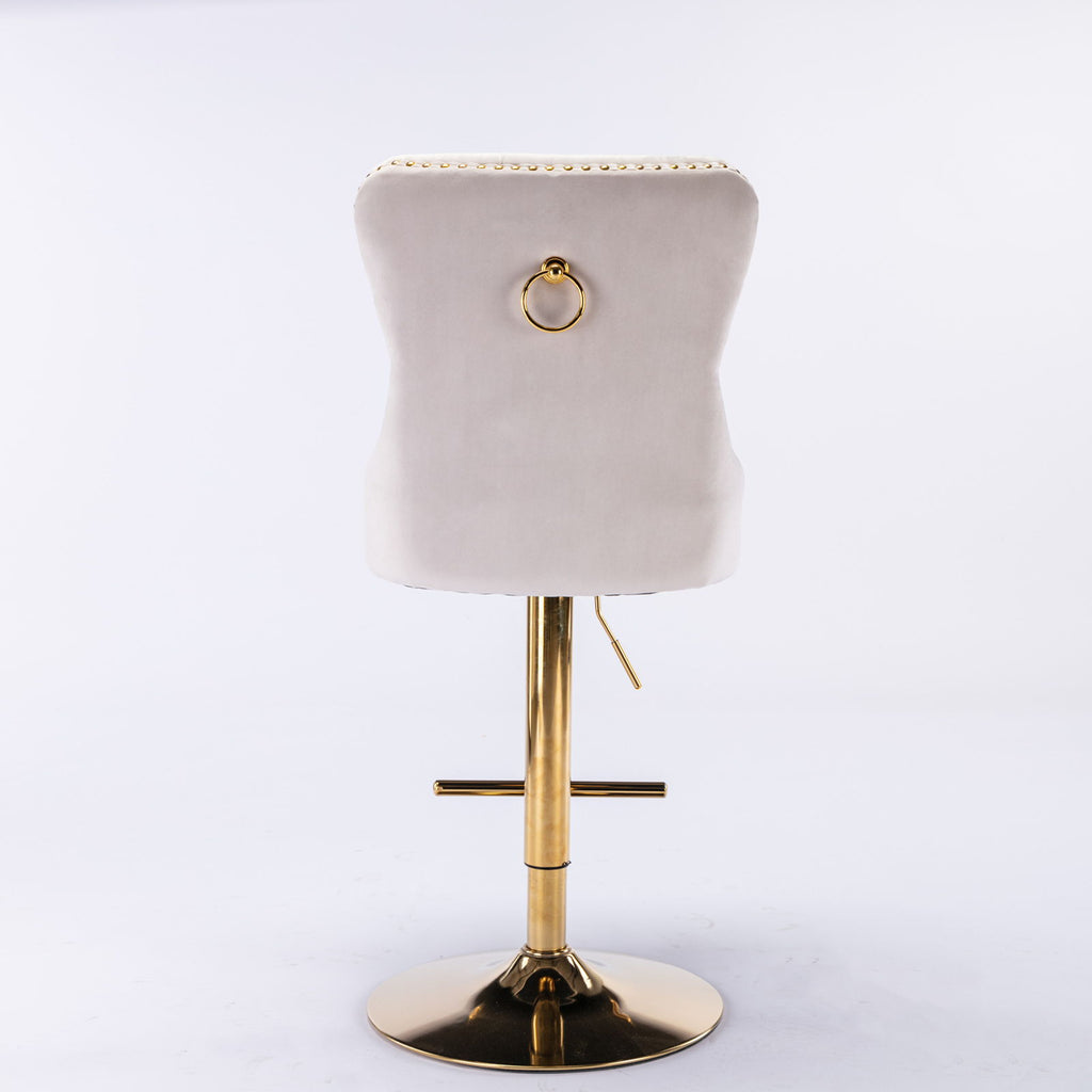 Thick Swivel Barstools Adjusatble Seat Height From 25-33", Modern Upholstered Bar Stools With Backs Comfortable Tufted For Home Pub And Kitchen Island (Set of 2)