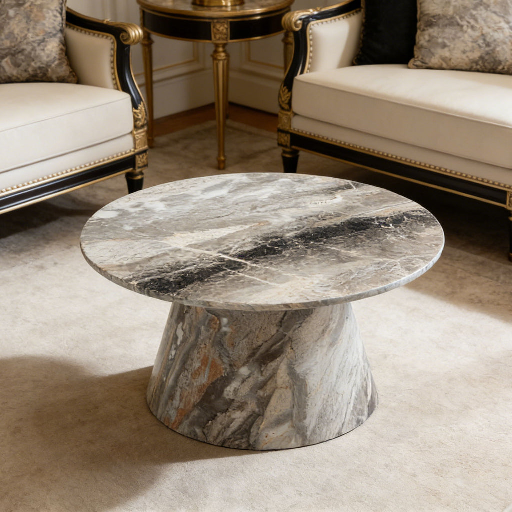 Circular Coffee Table With Adjustable Feet