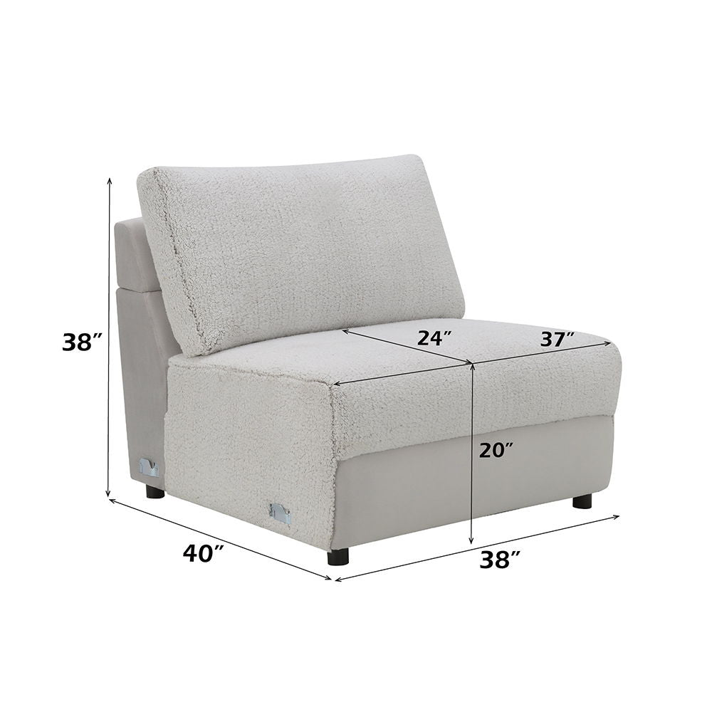 Tarrance - Modular Armless Chair - Gray