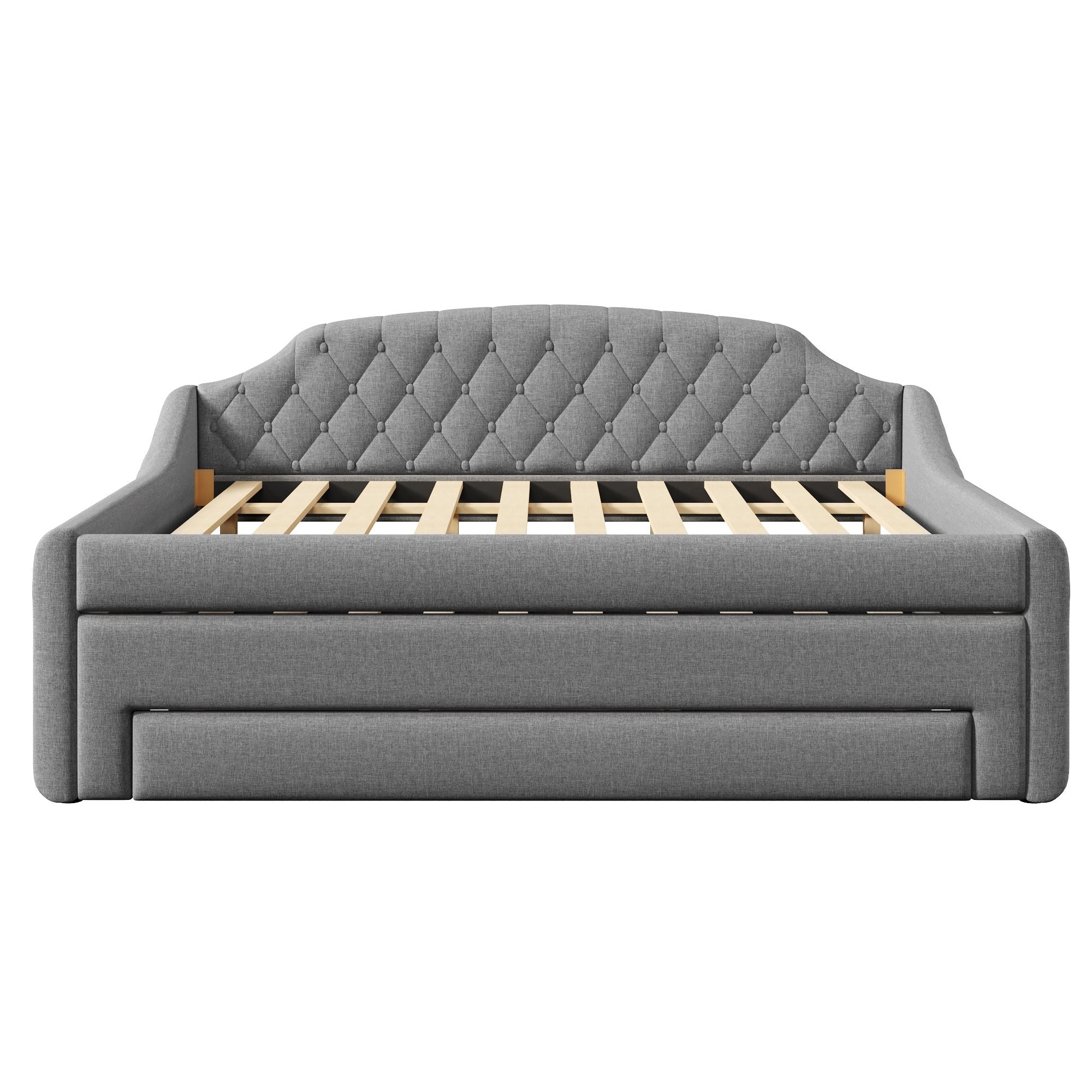 Upholstered Daybed With LED Belt, Trundle And 3 Drawers