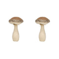 Mushroom Holiday Ornament, For Harvest Festival Fall Festival & Thanksgiving Table Decorations (Set of 2) - Beige / Light Brown