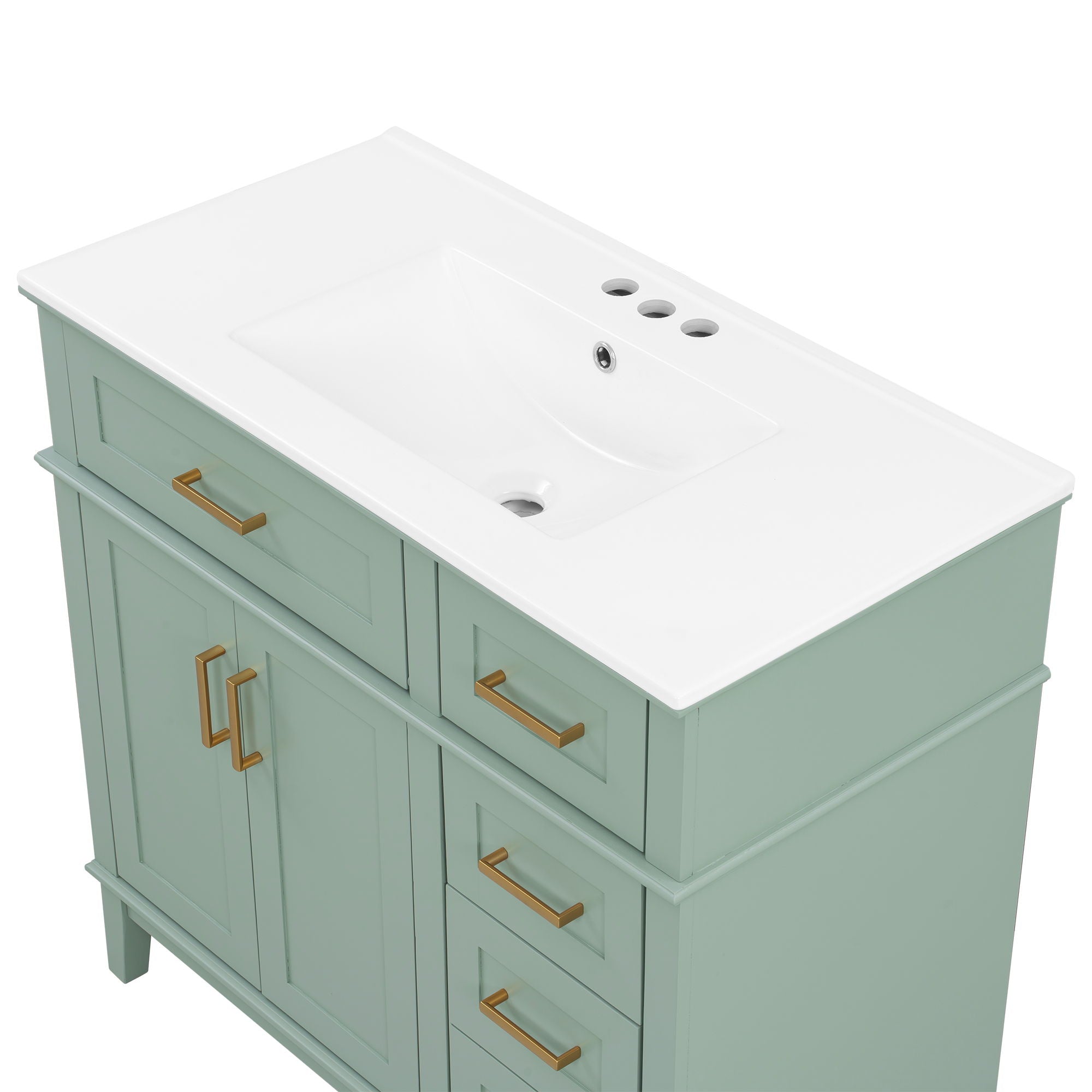 Modern Bathroom Vanity With Sink, Soft Close Doors, 4 Storage Drawers