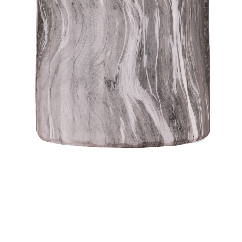 Round Geometric Outdoor End Table - Marble