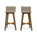 Equinox - Outdoor Barstool With Rattan Wicker Top And X Stretcher Frame (Set of 2)