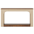2 Tier Narrow Console Table With LED Lights For Entryway - Brown