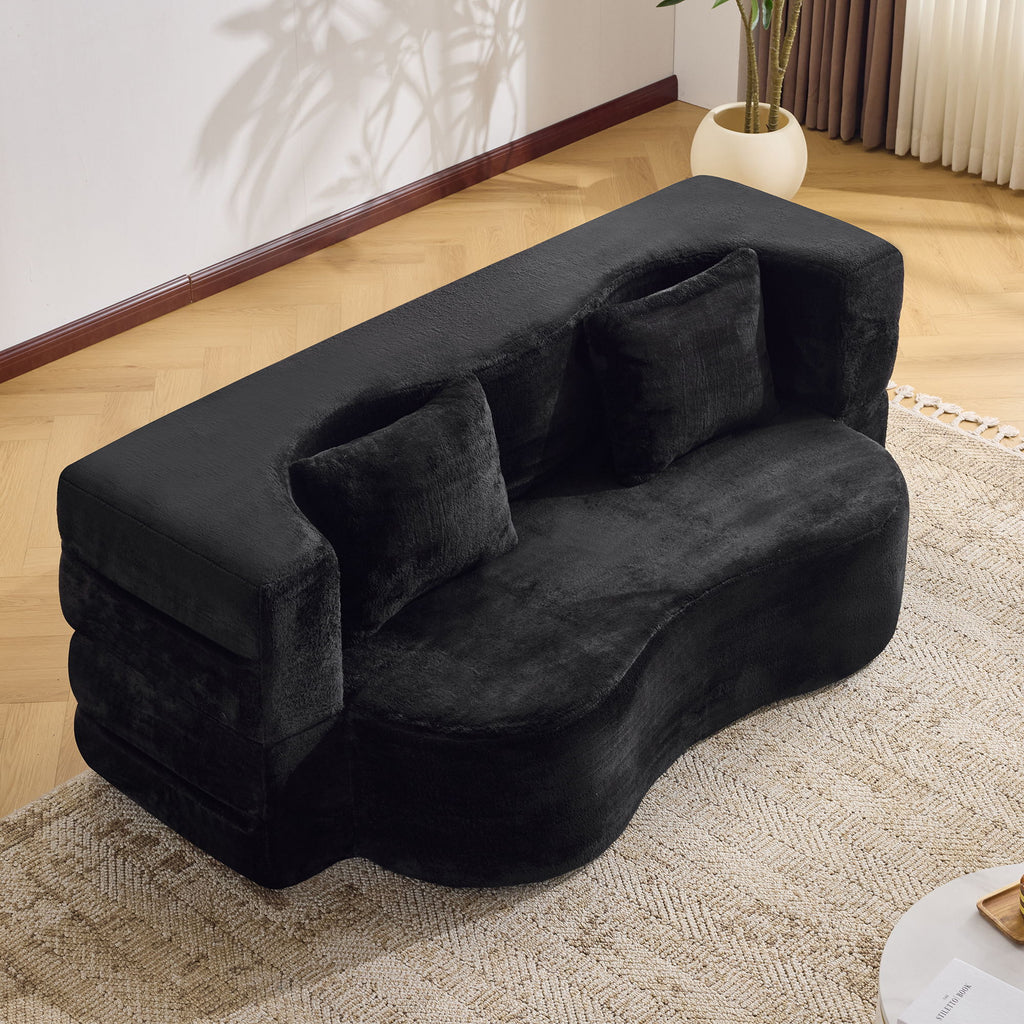 Modern Floor Sofa With 4 Pillows