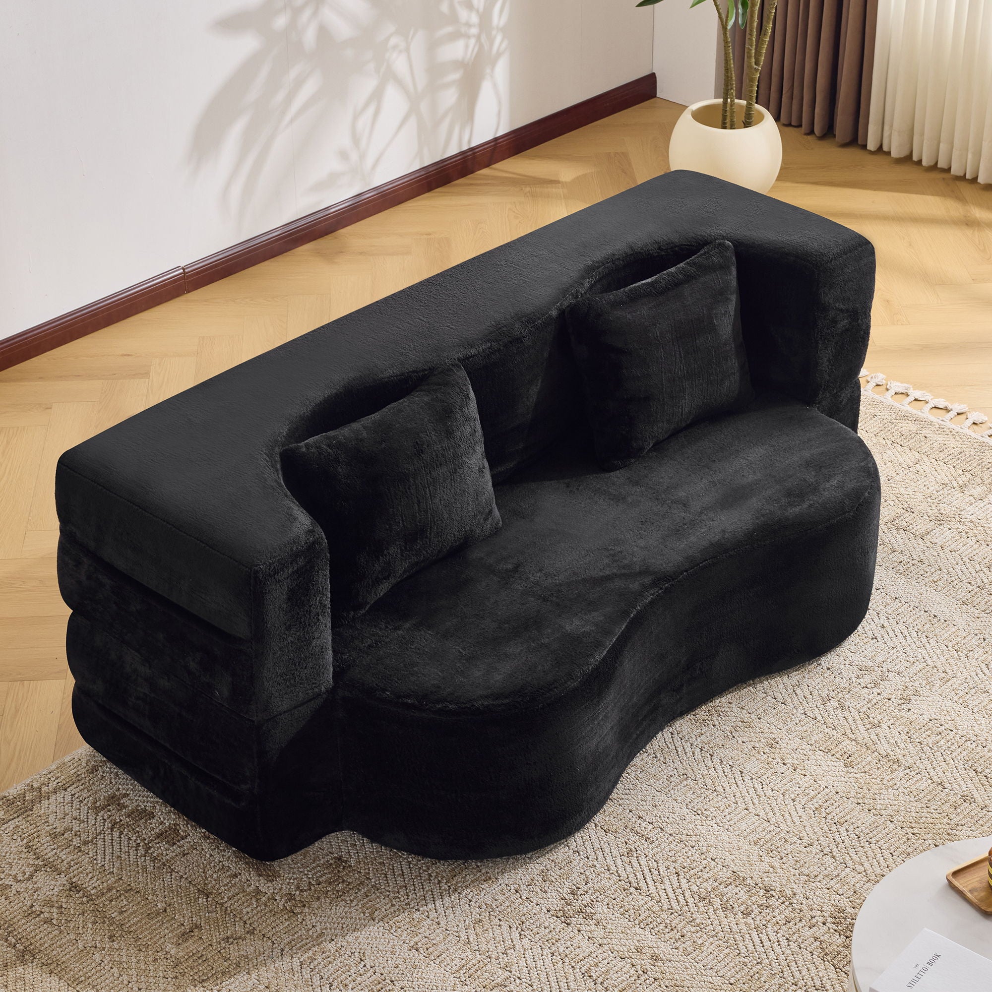Modern Floor Sofa With 4 Pillows