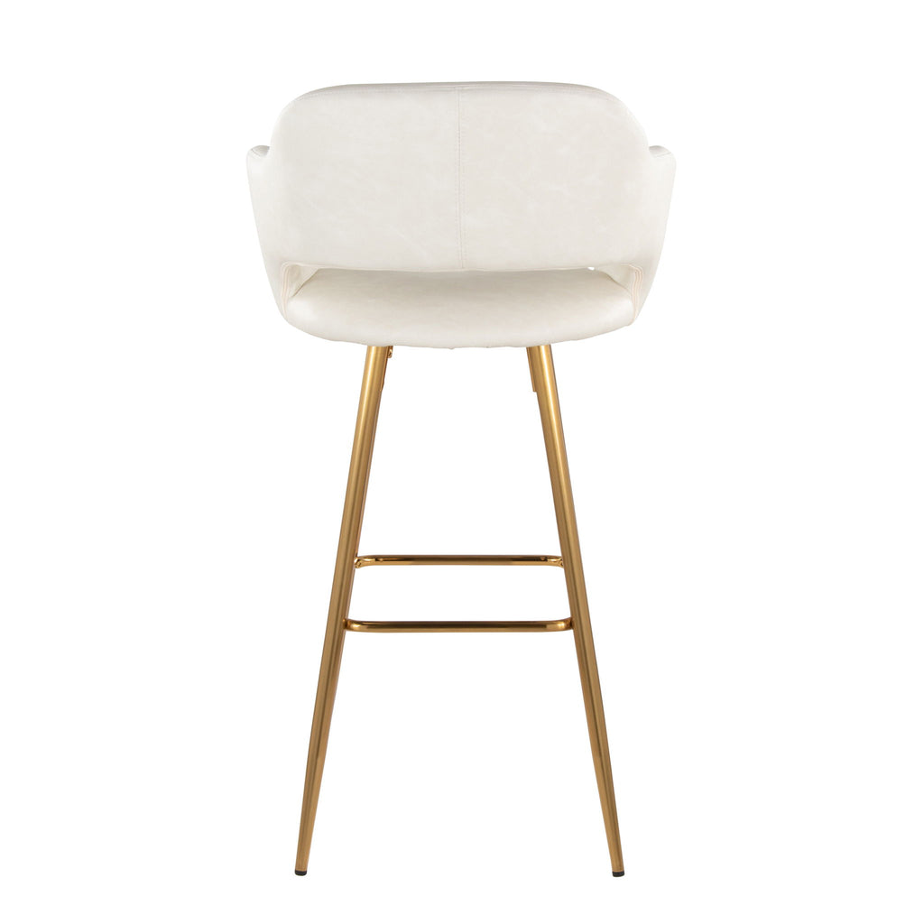 Margarite - Contemporary Fixed Height Barstool With Footrest (Set of 2) With Square